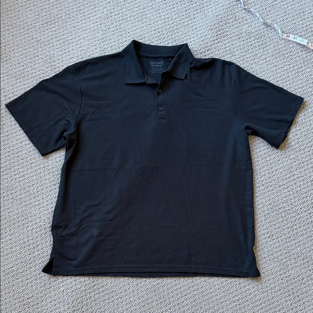 Gildan Men's Black Short Sleeve Polo Shirt